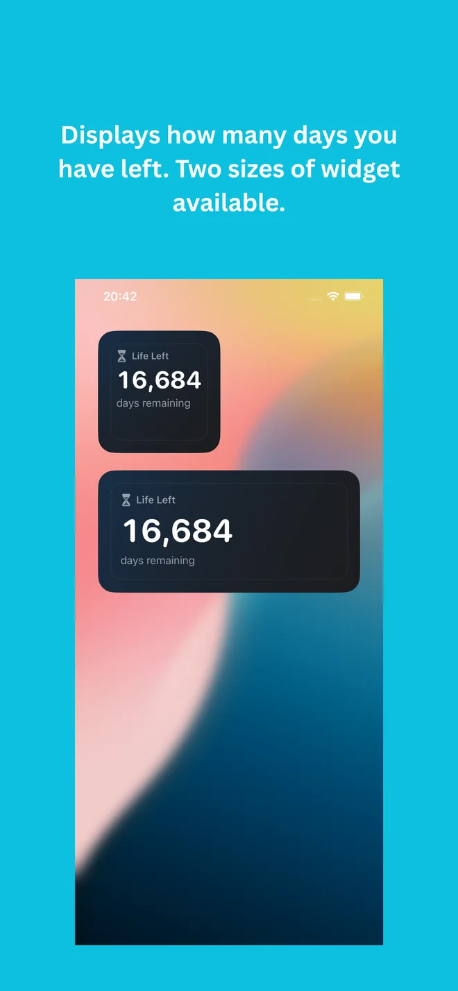 Life Left Countdown Widget shown on iPhone