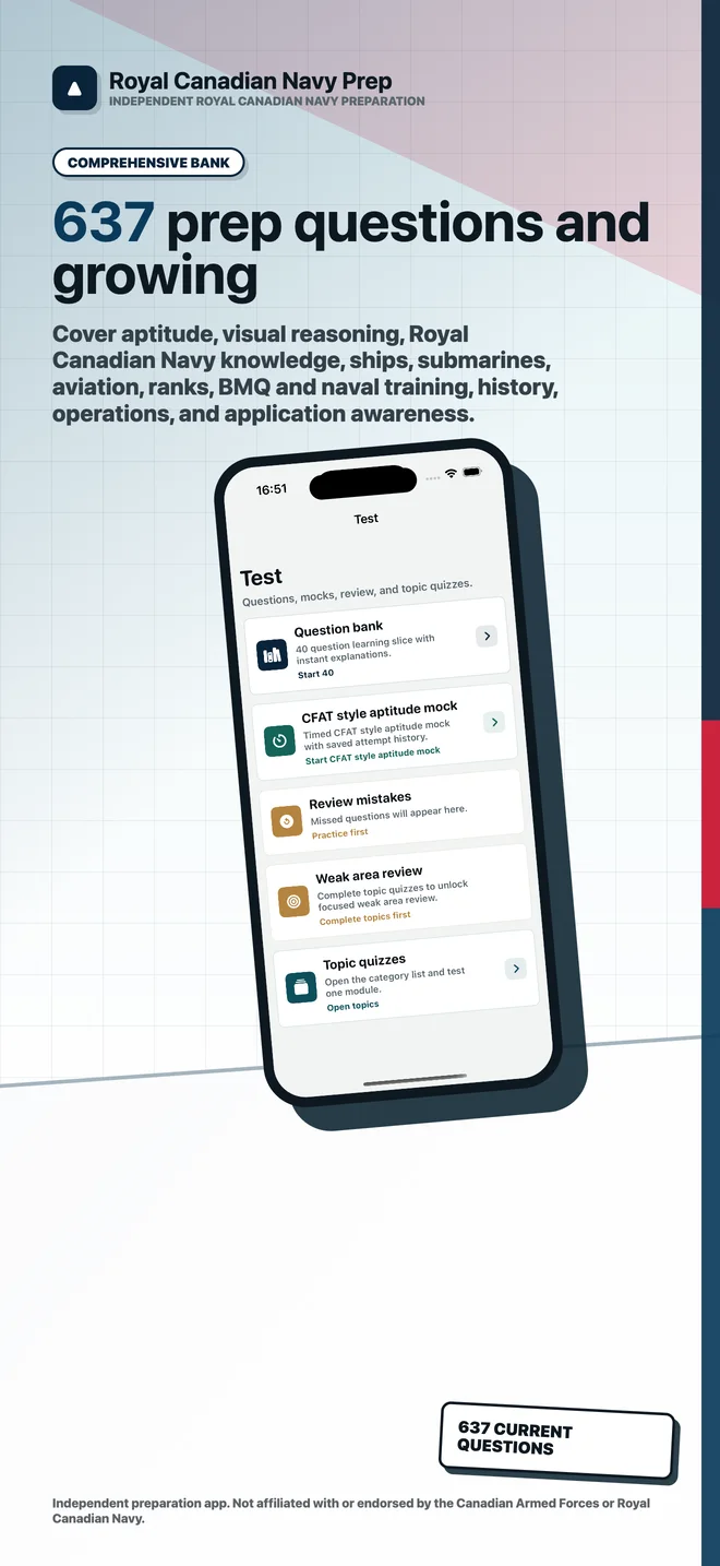 Royal Canadian Navy Prep App Store screenshot 3